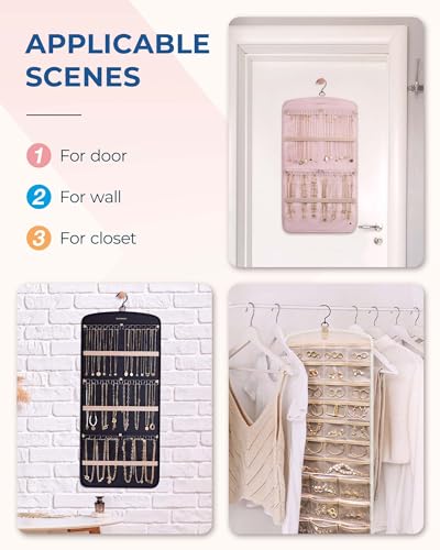 BAGSMART Hanging Jewelry Organizer, Necklace Holder Large Beige - color: Beige, size: Large - Standard