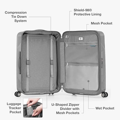 Traveler's Choice Ultimax II Polycarbonate Hardside Luggage with Spinner Wheels, Slate Gray, 25-Inch Medium Luggage - color: Slate Gray, size: 25-Inch Medium Luggage