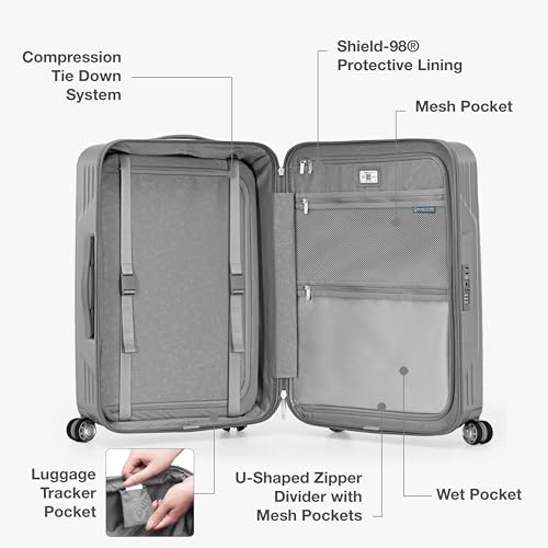 Traveler's Choice Ultimax II Polycarbonate Hardside Luggage with Spinner Wheels, Slate Gray, 21-Inch Carry-On - color: Slate Gray, size: 21-Inch Carry-On