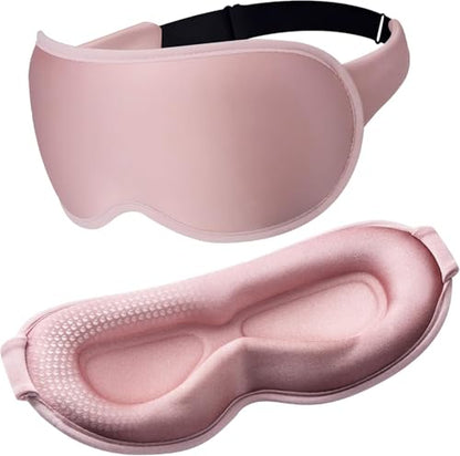 Facemoon Blackout Weighted Eye Masks for Sleep, Airplane Travel Essentials - color: Pink