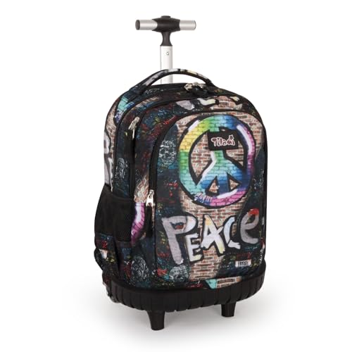 Tilami Rolling Backpack for Boys and Girls,Peace - color: Peace
