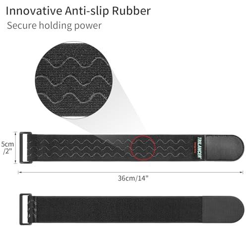 Trilancer Elastic Cinch Straps with Anti-Slip Strips, 14'' x 2'' (6 Pack) - size: 14"(6 pcs)