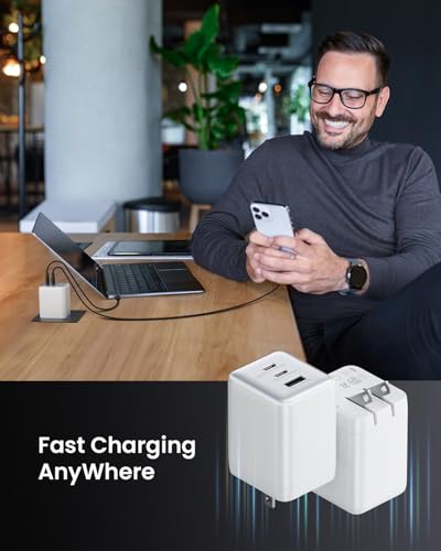 wegear 100W USB C Charger Block, 3-Port Wall Charger Fast Charging - color: White