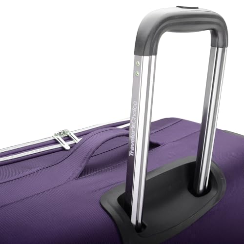 Traveler's Choice Lares Softside Expandable Luggage with Spinner Wheels, Purple, Checked 30-Inch - color: Purple, size: Checked (30-Inch)