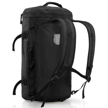 Haimont Heavy Duty Convertible Travel Duffel Backpack, Black, 45L - color: Black, size: 45L