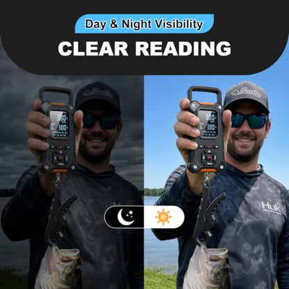 8-Slot Digital Fishing Scale with Lip Gripper & Auto-Rank Memory - color: Black