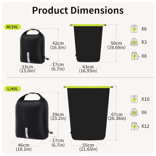 Travel Compression Laundry Bag for Dirty Clothes, 40L 1Pack