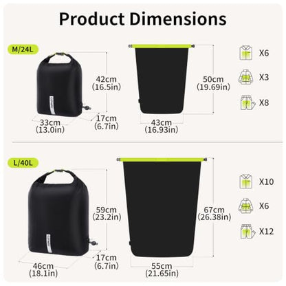 Travel Compression Laundry Bag for Dirty Clothes, 40L 1Pack