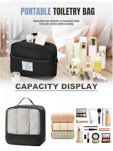 Weekender Bags for Women Travel Weekend Overnight Bag with Shoe Compartment - color: B -Black + Packing Cube