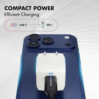 PD 20W GaN Charger, Wozoyo Type-C Fast Charger Compatible for iPhone 17/16/16 Pro Max/15 Series/iPad Pro, Smartphones & Tablets, QC 3.0,Compact Foldable Plug Design, Smart Power Delivery