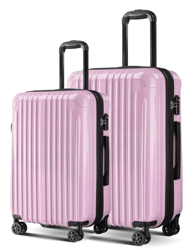 Luggage 2 Piece Expandable Suitcases with Wheels - color: First Love, size: 2 Set (20In/24In)