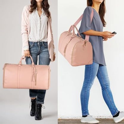 Convertible Garment Duffle Bag for Travel, Pink - color: Pink