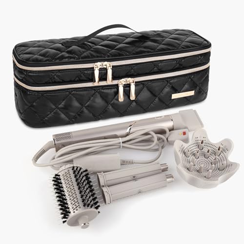Hair Tools Travel Bag Compatible with Dyson Airwrap, Shark FlexStyle - color: Black