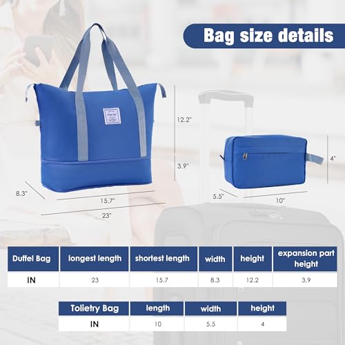Merax Suitcase Set Softside 3-Piece Expandable Luggage with Travel Bag - color: Navy Blue(22/26/30/Bags)