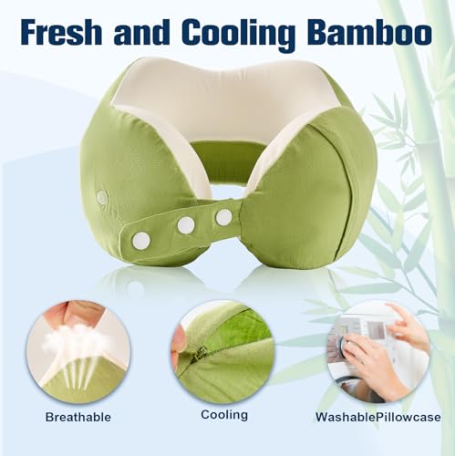 Cirorld Neck Pillow for Traveling, Travel Pillows for Airplanes Green - color: Green