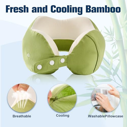 Cirorld Neck Pillow for Traveling, Travel Pillows for Airplanes Green - color: Green
