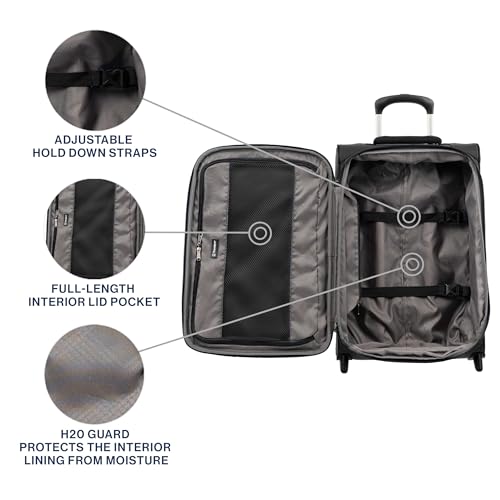 Travelpro Tourlite Softside 21" Expandable Luggage with 4 Spinner Wheels, Lightweight Suitcase, Carry-On, Black - color: Black, size: Carry-On 21-Inch