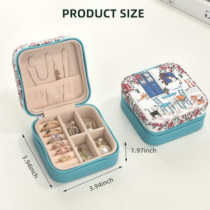 shunmei Mini Travel Jewelry Box, Personalised Pattern, Six Cats - style: Six Cats