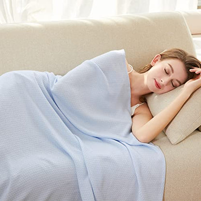 AmyHomie Cooling Blanket King Size 90"x108", 100% Rayon Derived from Bamboo - color: Blue, size: King (108"x90")