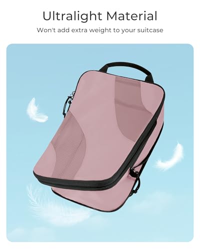 BAGSMART Compression Packing Cubes for Travel - color: Mist Purple, size: Set of 6