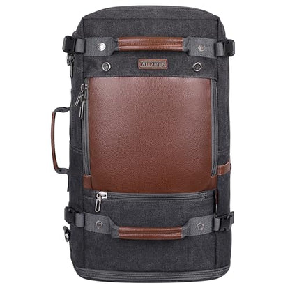 WITZMAN Travel Backpack for Men Large Convertible Duffel Bag Fits 16 Inch - color: 22 Inch Black