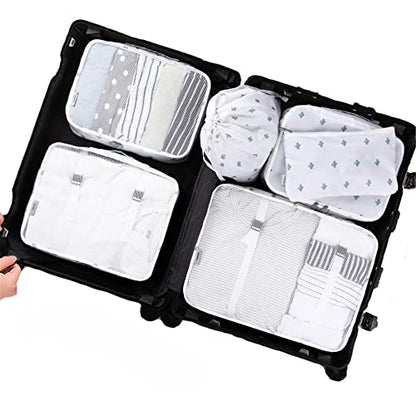 Luggage Packing Organizers Packing Cubes Set for Travel (white 6pc) - color: white 6pc