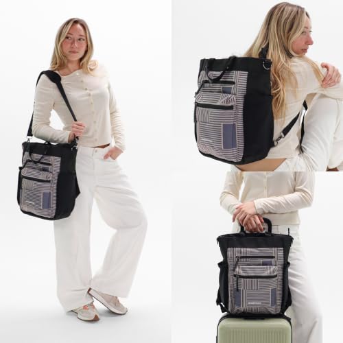 Sherpani Soleil, Anti Theft Convertible Backpack Tote (Passport) - color: Blue Print