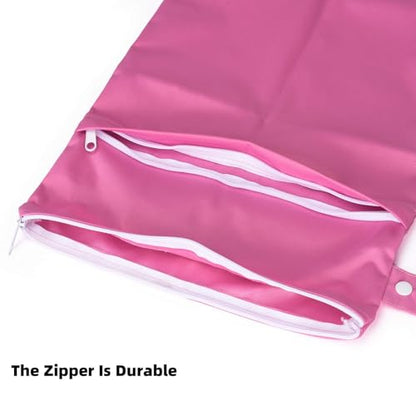 3pcs Waterproof Wet Dry Bags for Baby Cloth Diapers with 2 Pockets - color: Grey