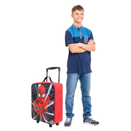 Bioworld Spider-Man Web 14" Youth Soft Sided Luggage - color: Spider-Man Web Red