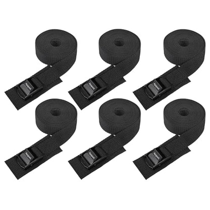 Ayaport Lashing Strap Tie Down Straps with Adjustable Cam Buckle Nylon Cinch Strap for Packing Cargo, Bike, Luggage Black 6 Pcs (Black, 1'' x 8') - size: 1" x 8'