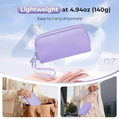 FYY Travel Cable Organizer - 8 Compartments, Lightweight, Water Repellent - color: Purple, size: (L) 9.6"× 5.5"× 3.7"