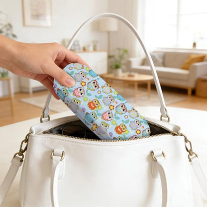 Glasses Case Hard Shell,Portable Protective Eyeglasses Case, Eyeglass Holder Box with Cleaning Cloth, for men women - color: Owl