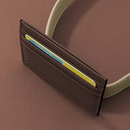 M-Plateau Super Slim Genuine Leather Credit Card Wallet - color: Coffee