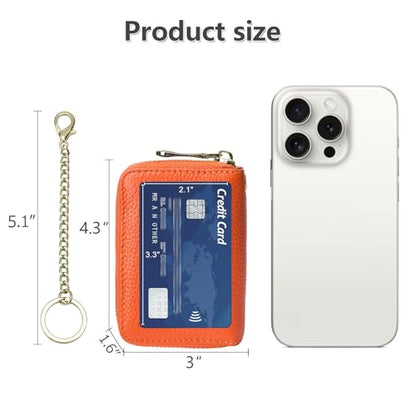 imeetu Rfid Credit Card Holder, Businese Card Case, Wallet for Women Men - color: Max - Orange