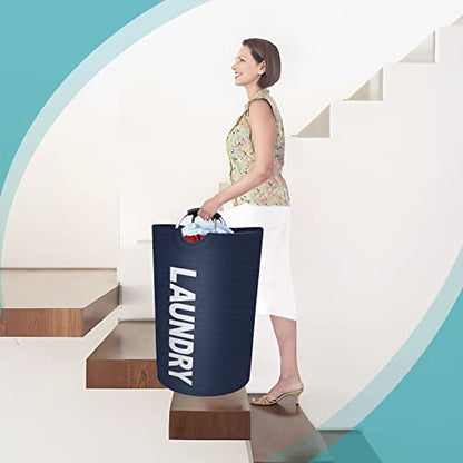 115L Large Laundry Basket, Dirty Clothes Waterproof Laundry Hamper, Blue - color: Blue, size: 115L