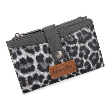 Wrangler Wallet for Women Bifold Card Holder with Zipper and ID Window - color: Light Grey