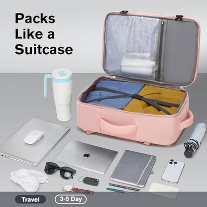 Exquisite Travel Laptop Backpack, Flight Approved Size Carry on Bag (25L) - color: Pink, size: L (7x11x16.8")