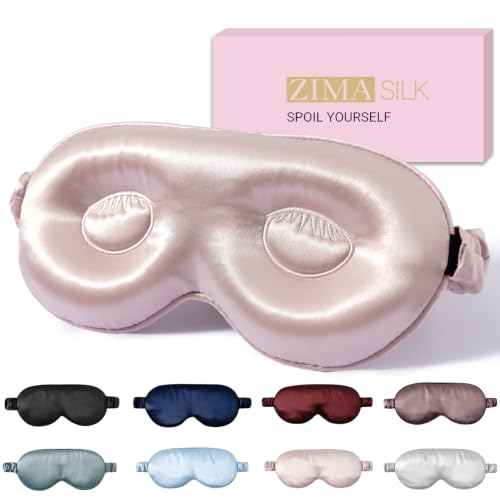 ZIMASILK Adjustable 22 Momme 100% Pure Mulberry Silk Sleep Mask - color: Pink-adjustable