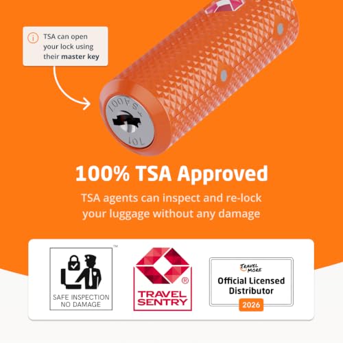 TravelMore TSA Approved Locks for Luggage with Keys, Secure Travel Locks - color: 4 Pack - Orange