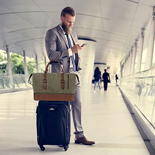 Weekender Overnight Bag Carry On Bag Travel Bag with Shoe Pouch - color: Green