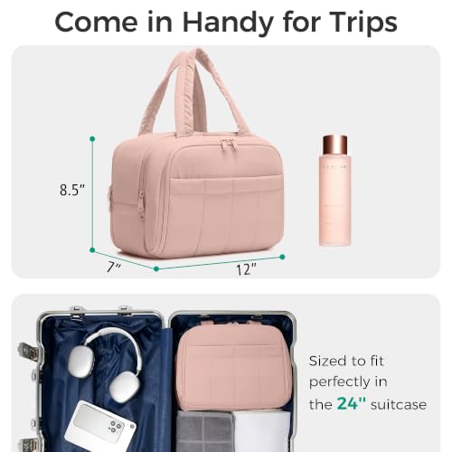 Urbanstand Travel Toiletry Bag, Large Wide-open Makeup Bag for Women, Pink - color: Pink