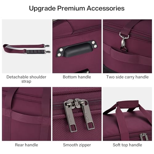 MILADA Expandable Luggage Bags for Travel Collapsible Suitcase with Wheels - color: Purple