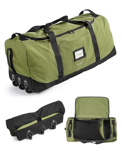 BAGSMART 83L Foldable Travel Bag, Large Duffle Bag Luggage for Travel - color: Olive green