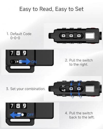 LUGGEX 6 Pack TSA Locks for Luggage, Luggage Locks TSA Approved - size: 6