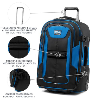 Travelpro Bold Softside Checked Medium Luggage & Backpack Set, Blue/Black - color: Blue, size: Medium