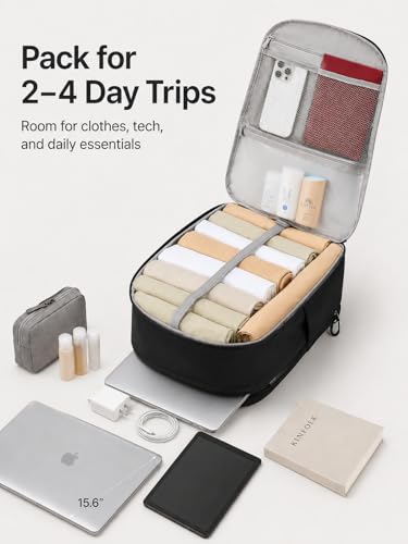 Hanke Expandable Laptop Backpack, 24L-30L Carry On Travel Backpack, Caramel - color: Caramel