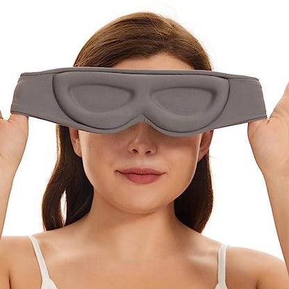 ALASKA BEAR Side Sleeper Sleep Mask, Patented, 100% Blackout, Dark Grey - color: A2 Dark Grey