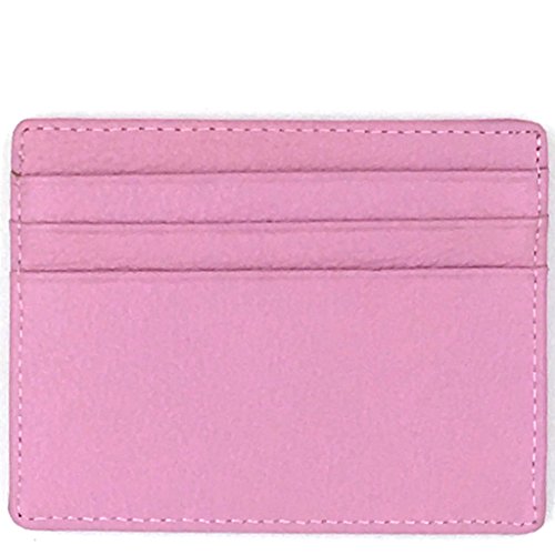 RFID Protect Slim Minimalist Pocket Leather Wallet Card Holder - Pink - color: Original / Pink