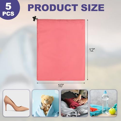 uxcell 210D Polyester Drawstring Bag w/Toggle,10x12 Inch Bag,Pink - color: Pink, size: 10x12inch