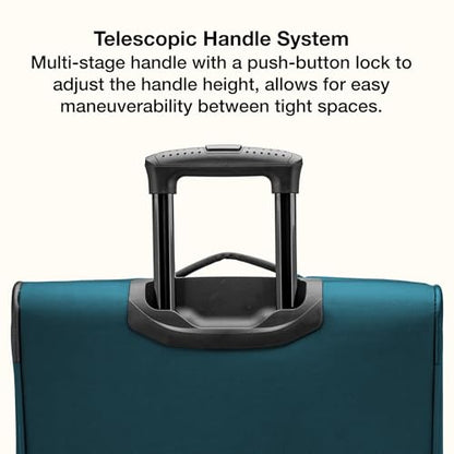 U.S. Traveler Anzio Softside Expandable Luggage with Spinner Wheels, Teal, 26-Inch Medium - color: Teal, size: 26-Inch Medium